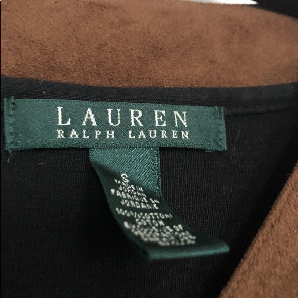 Ralph Lauren Blk Dress,BrownSuede neckline/ belt S - Picture 3 of 3